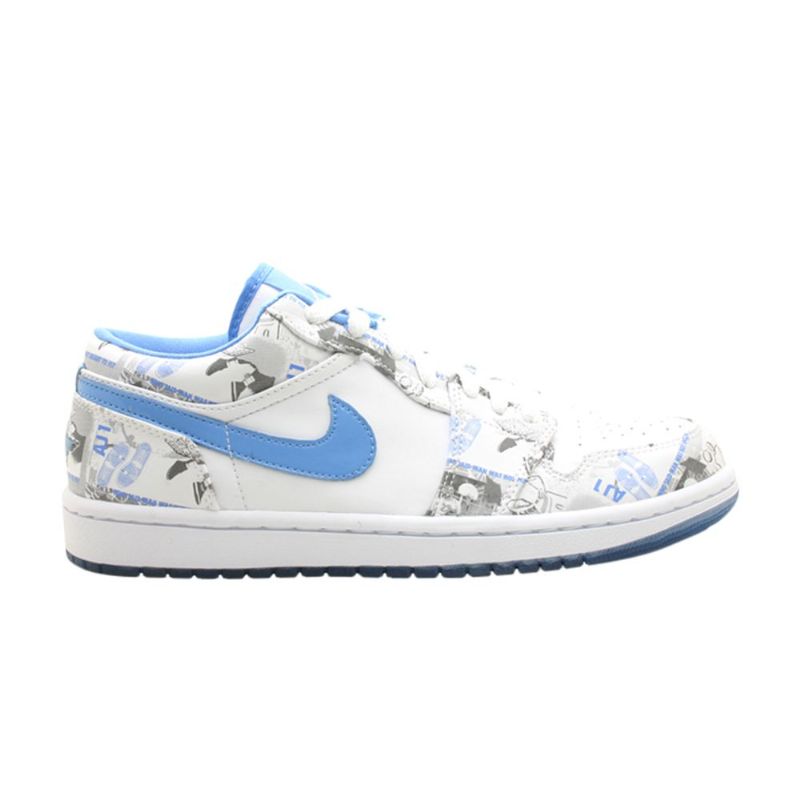 Air Jordan 1 Retro Low Hvid Blå Sko Dame