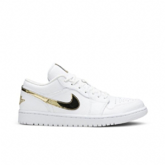 Air Jordan 1 Retro Low Hvid Guld Sko Dame