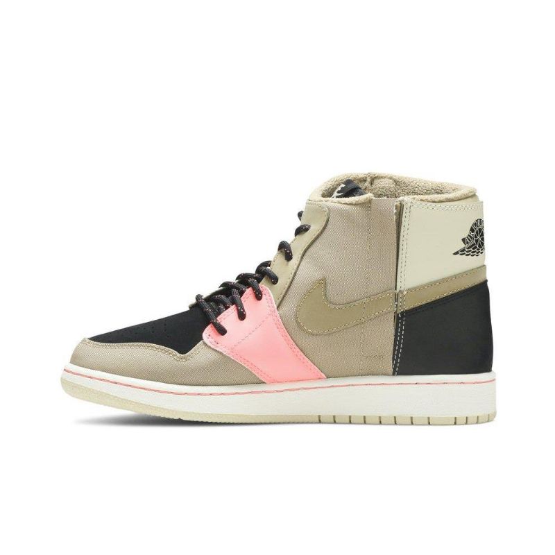 Air Jordan 1 Retro Rebel Xx Olivengrøn Sort Lyserød Sko Dame