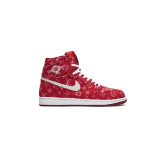 Air Jordan 1 Rød Ribbon Recon Retro High Rød Hvid Sko Herre