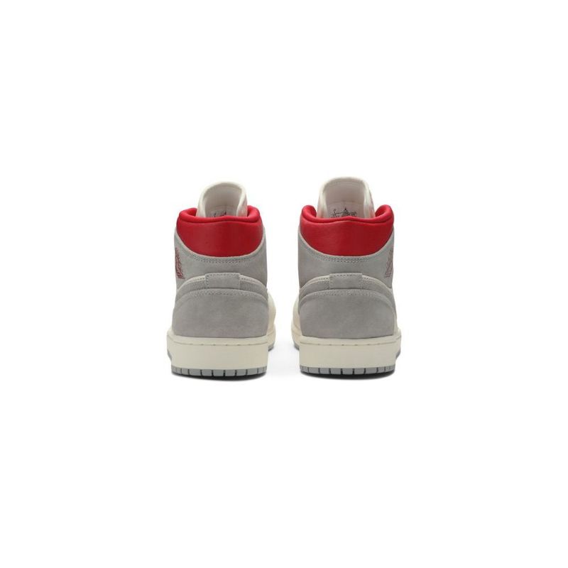 Air Jordan 1 Sneakersnstuff Mid Hvid Grå Rød Sko Herre