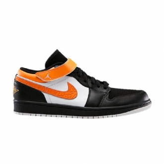 Air Jordan 1 Strap Low Sort Orange Hvid Sko Herre