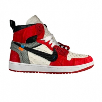 Air Jordan 1 The Shoe Surgeon Off-hvid High Retro Lux Rød Sølv Grå Sort Sko Herre