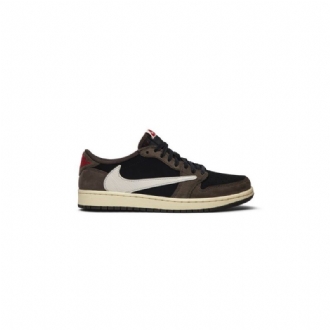 Air Jordan 1 Travis Scott Low Sort Brun Rød Beige Sko Herre