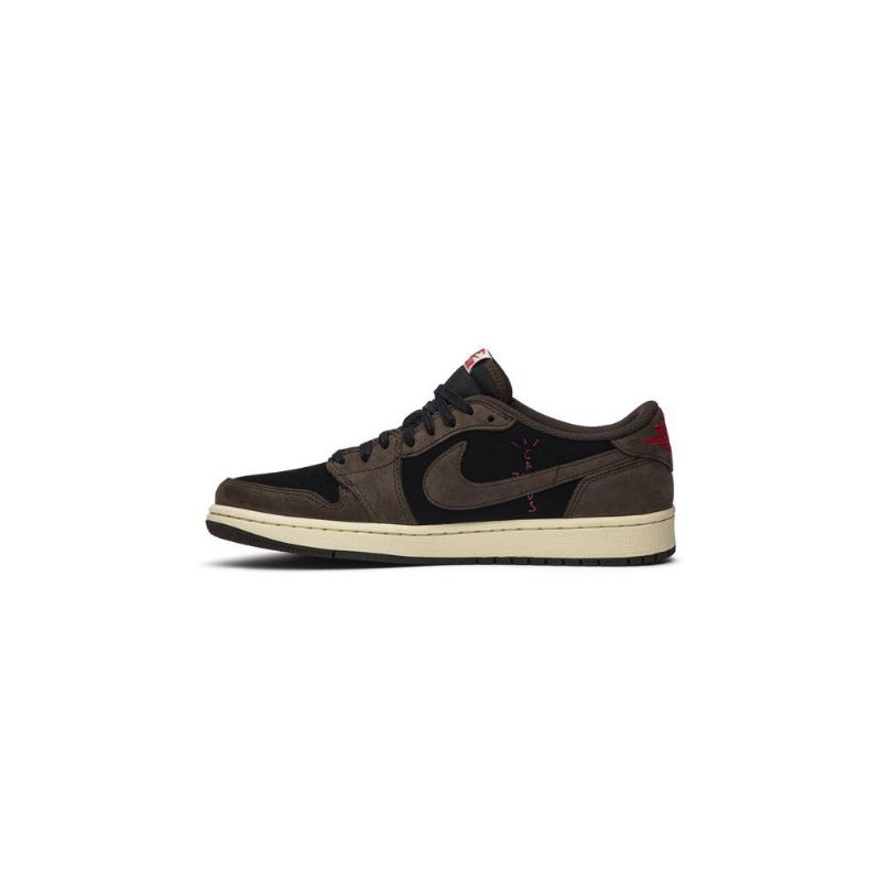 Air Jordan 1 Travis Scott Low Sort Brun Rød Beige Sko Herre