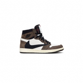 Air Jordan 1 Travis Scott Retro High Og Hvid Brun Sort Sko Herre