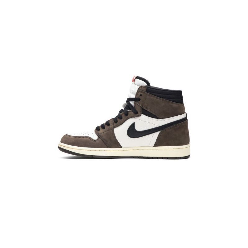 Air Jordan 1 Travis Scott Retro High Og Hvid Brun Sort Sko Herre