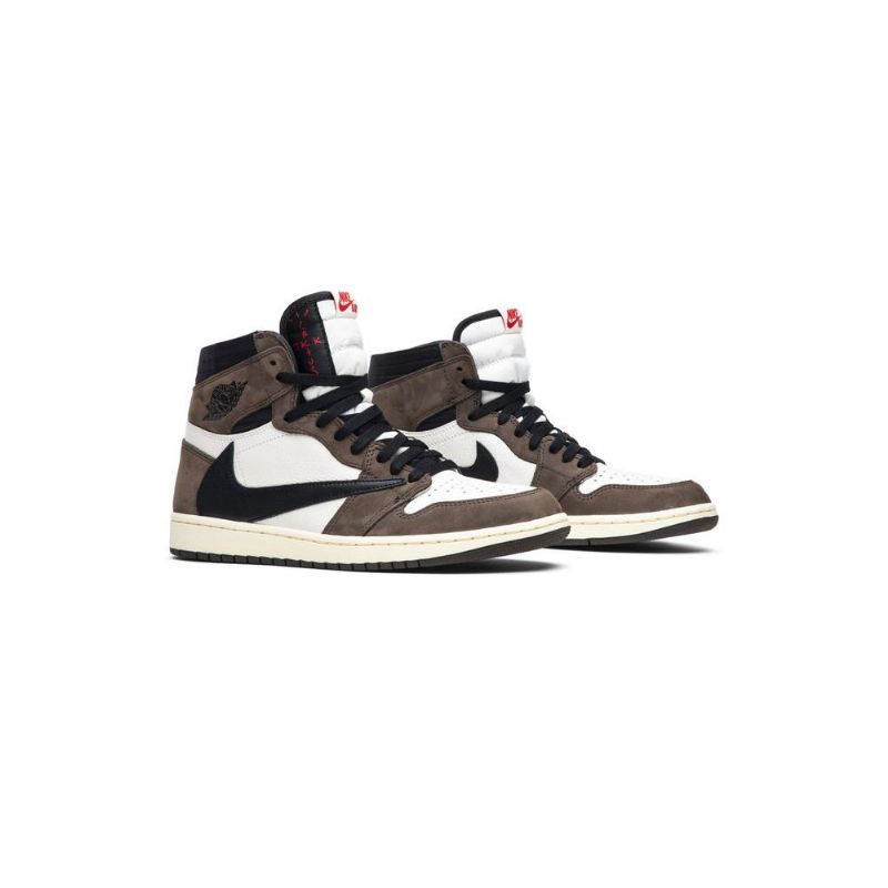 Air Jordan 1 Travis Scott Retro High Og Hvid Brun Sort Sko Herre