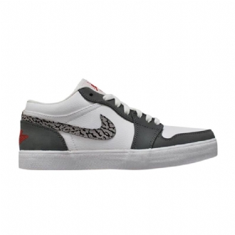 Air Jordan 1 V.2 Low Leather Hvid Grå Sort Sko Herre