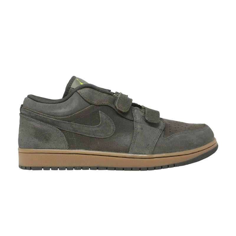 Air Jordan 1 Velcro Premier Low Olivengrøn Brun Sko Herre
