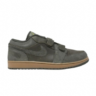 Air Jordan 1 Velcro Premier Low Olivengrøn Brun Sko Herre