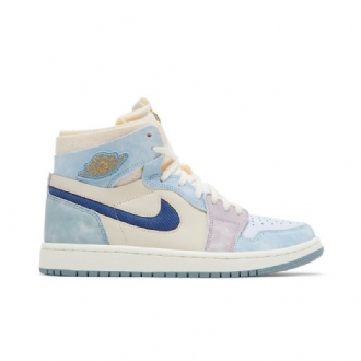Air Jordan 1 Zoom cmft Blå Beige Marineblå Hvid Sko Herre