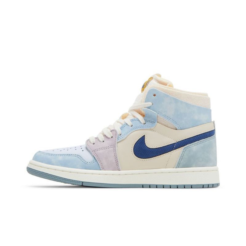 Air Jordan 1 Zoom cmft Blå Beige Marineblå Hvid Sko Herre
