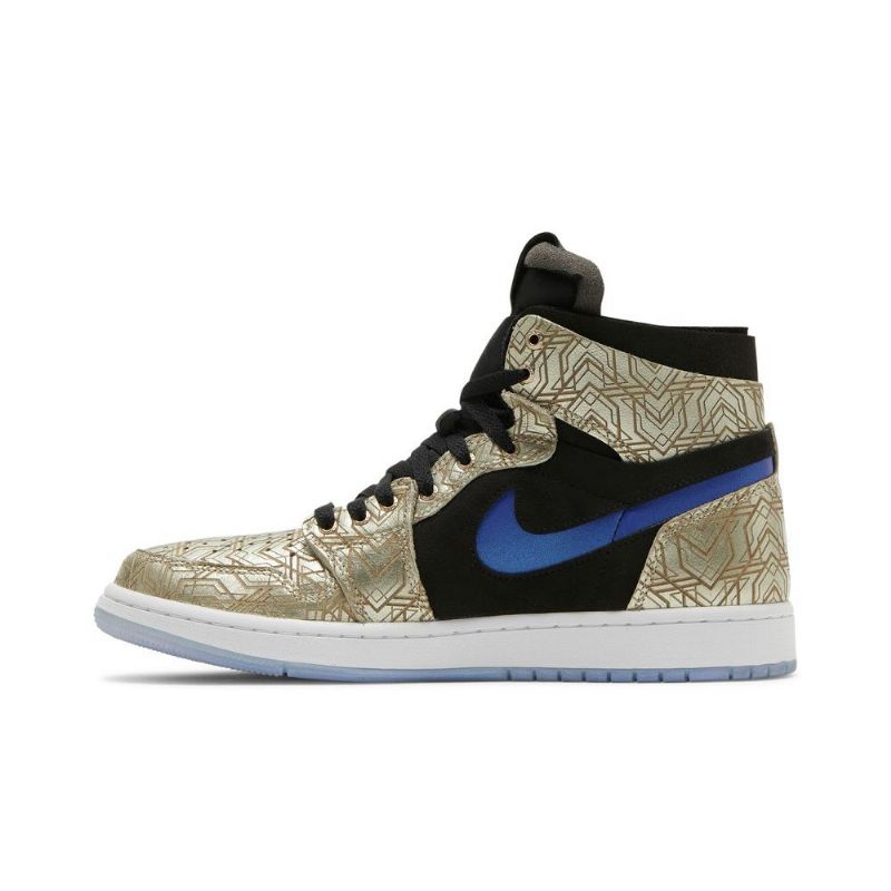 Air Jordan 1 Zoom Comfort Guld Sort Blå Sko Herre