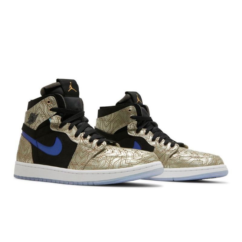 Air Jordan 1 Zoom Comfort Guld Sort Blå Sko Herre