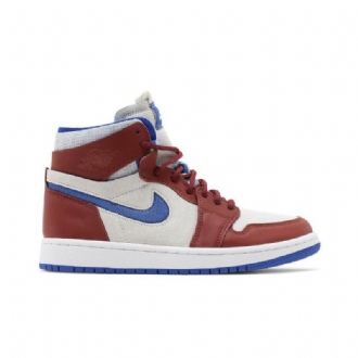 Air Jordan 1 Zoom Comfort Hvid Bordeaux Blå Sko Dame
