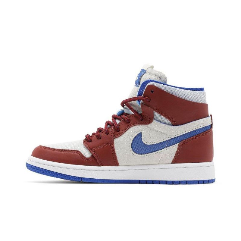 Air Jordan 1 Zoom Comfort Hvid Bordeaux Blå Sko Dame