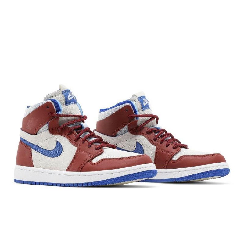 Air Jordan 1 Zoom Comfort Hvid Bordeaux Blå Sko Dame