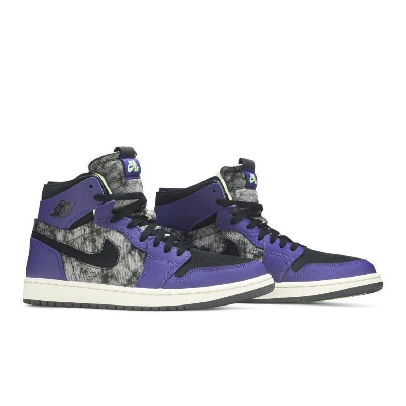 Air Jordan 1 Zoom Comfort Lilla Grå Sort Sko Herre