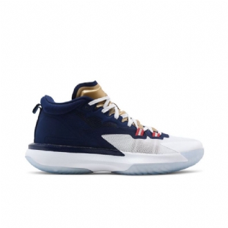 Air Jordan Zion 1 Blå Hvid Guld Sko Herre