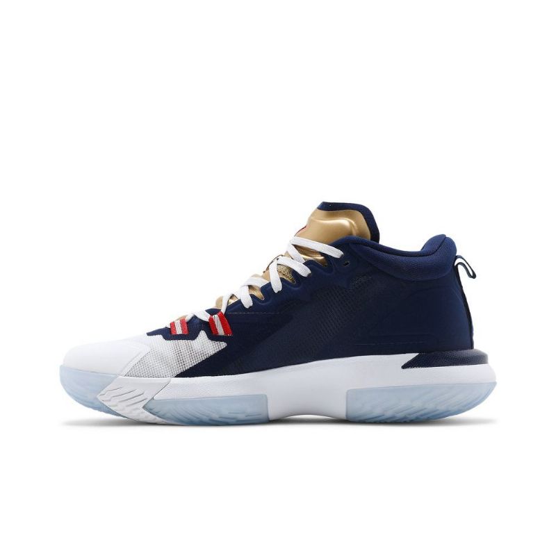 Air Jordan Zion 1 Blå Hvid Guld Sko Herre