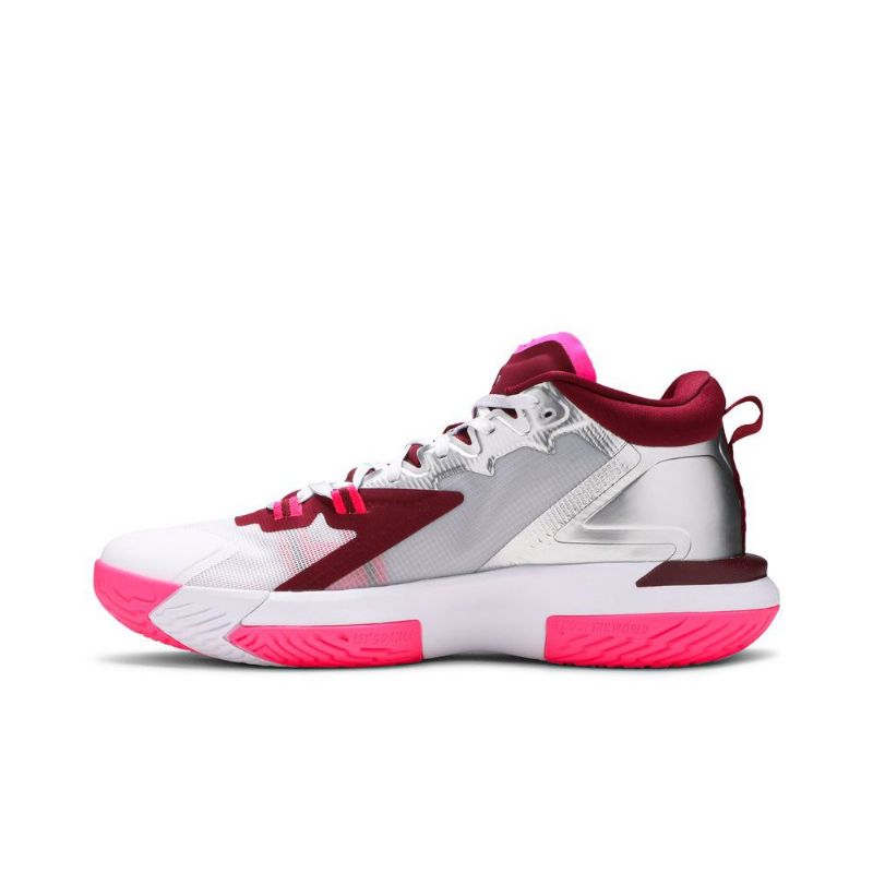 Air Jordan Zion 1 Hvid Lyserød Rød Sølv Sko Herre