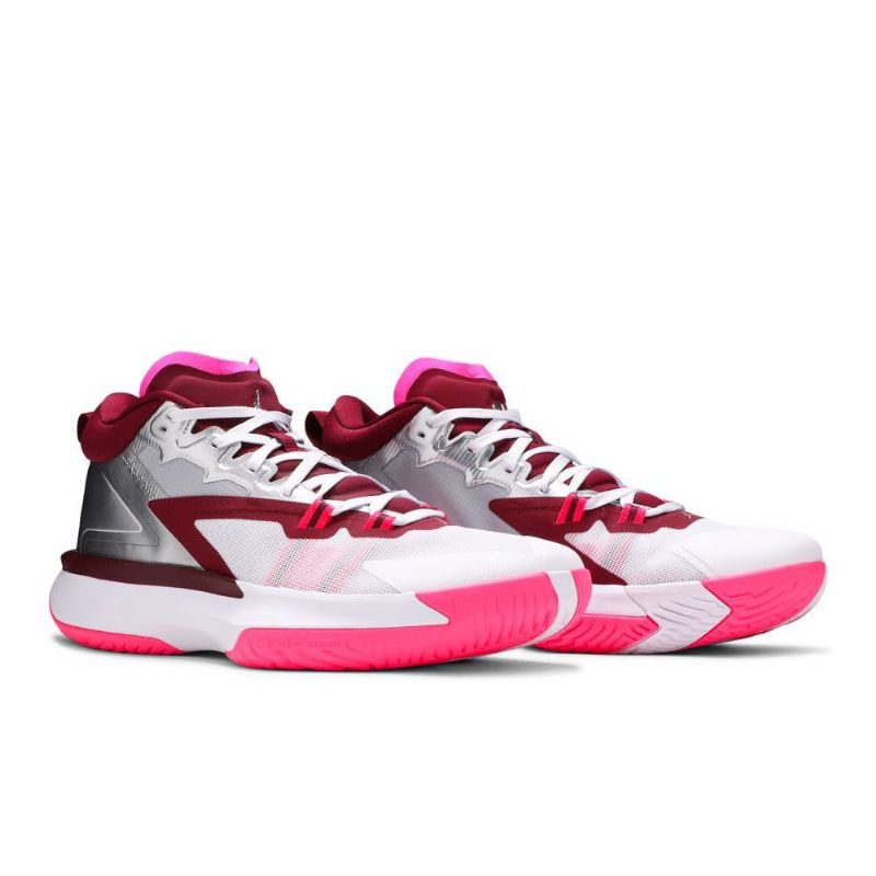 Air Jordan Zion 1 Hvid Lyserød Rød Sølv Sko Herre