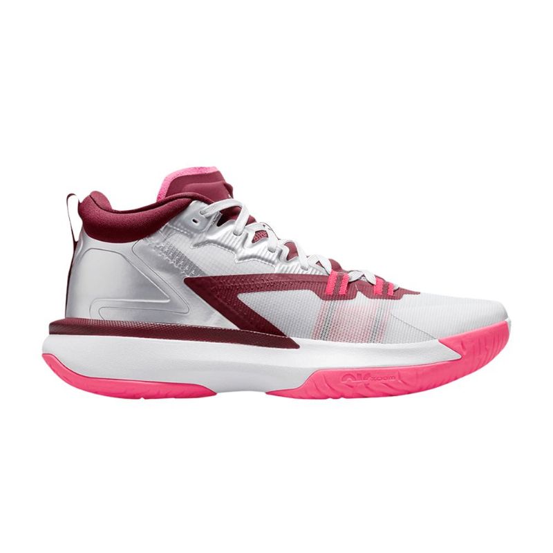 Air Jordan Zion 1 Pf Hvid Lyserød Rød Sølv Sko Herre