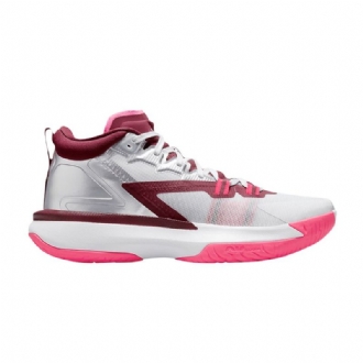 Air Jordan Zion 1 Pf Hvid Lyserød Rød Sølv Sko Herre