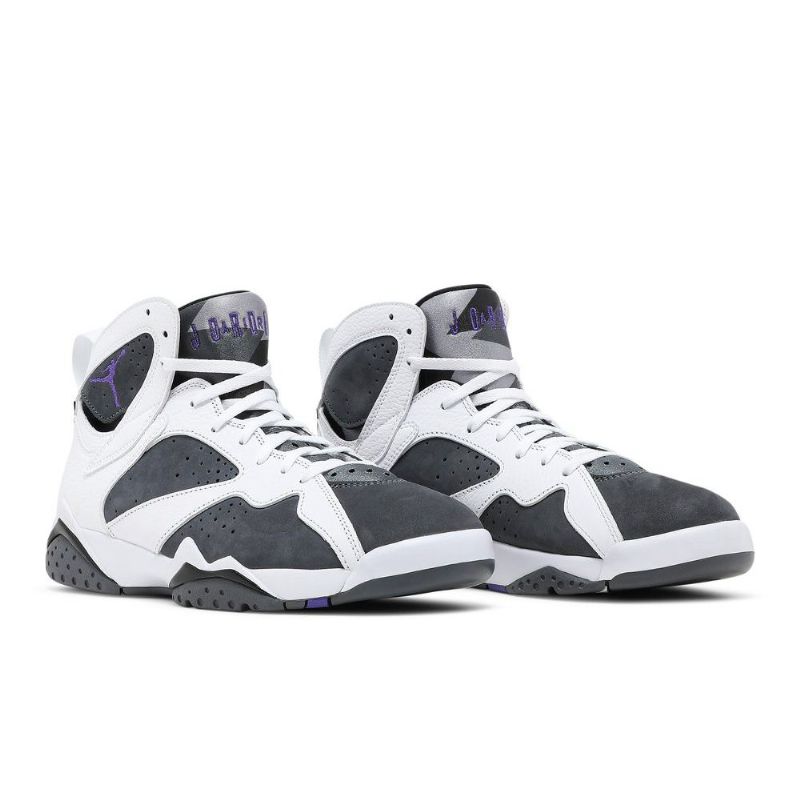Air Jordan 7 Retro Hvid Grå Lilla Sko Herre
