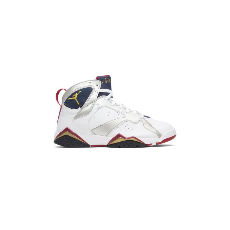 Air Jordan 7 Retro Hvid Guld Marineblå Rød Sko Herre