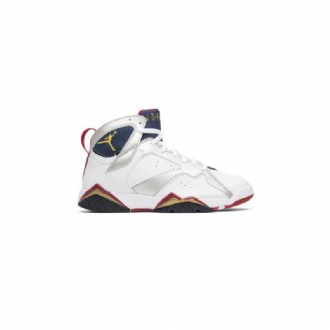 Air Jordan 7 Retro Hvid Guld Marineblå Rød Sko Herre