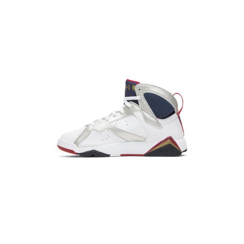 Air Jordan 7 Retro Hvid Guld Marineblå Rød Sko Herre