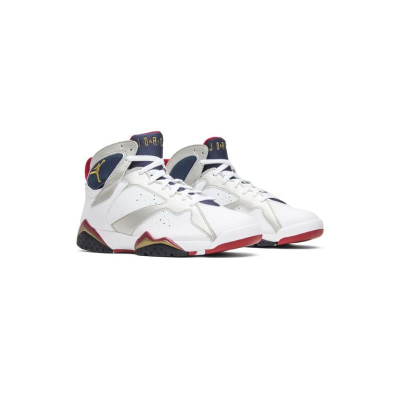 Air Jordan 7 Retro Hvid Guld Marineblå Rød Sko Herre