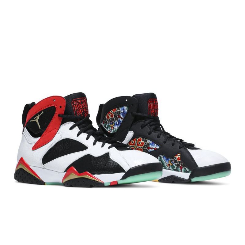 Air Jordan 7 Retro Hvid Rød Sort Guld Sko Herre