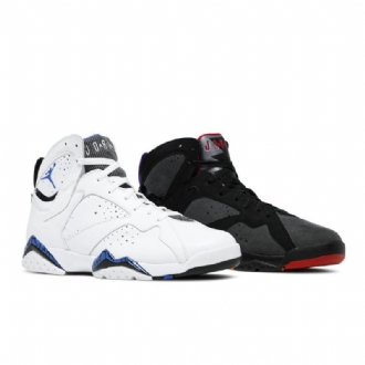 Air Jordan 7 Retro Hvid Sort Grå Blå Sko Herre