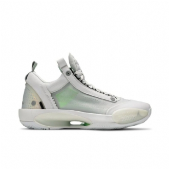 Air Jordan 34 Low Hvid Sølv Sko Herre