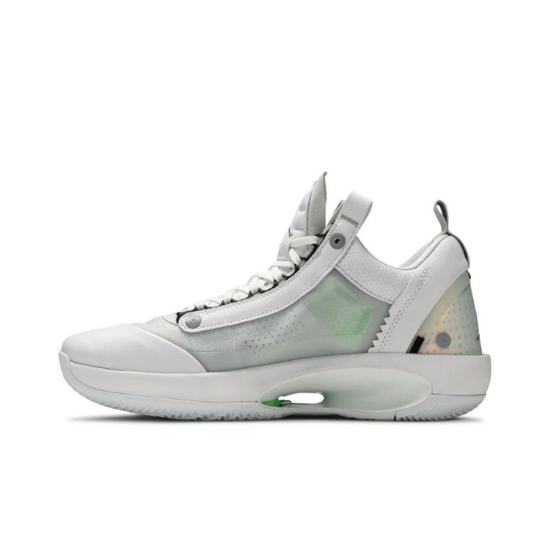 Air Jordan 34 Low Hvid Sølv Sko Herre