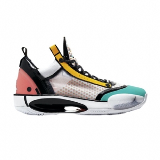 Air Jordan 34 Low Hvid Sort Lyserød Grøn Sko Herre