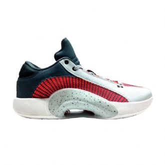 Air Jordan 34 Low Sølv Rød Marineblå Hvid Sko Herre