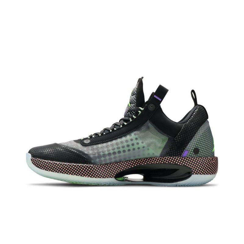 Air Jordan 34 Low Sort Hvid Grøn Lyserød Sko Herre