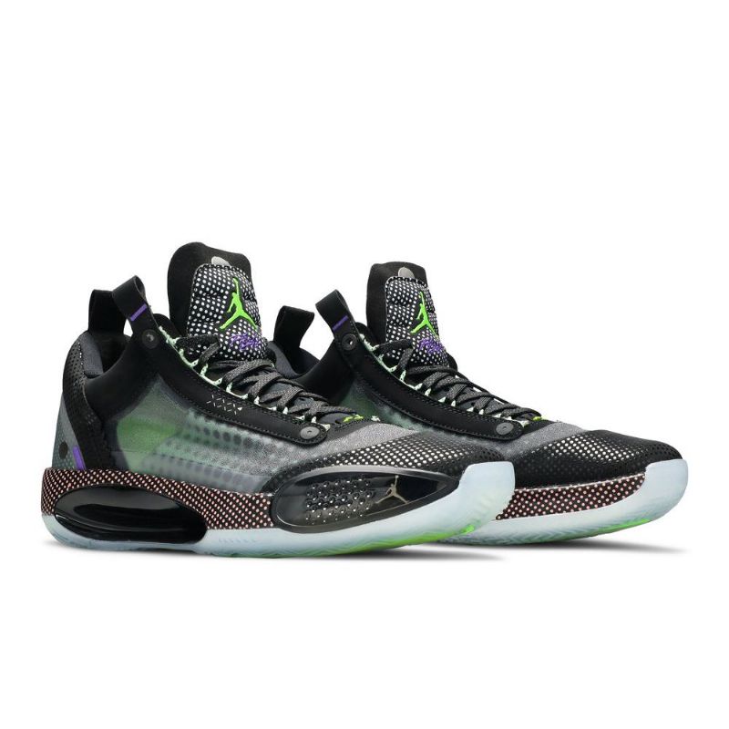 Air Jordan 34 Low Sort Hvid Grøn Lyserød Sko Herre