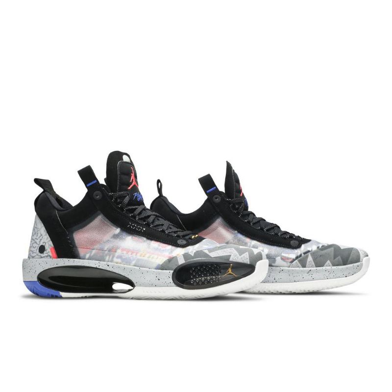 Air Jordan 34 Low Sort Orange Grå Sko Herre