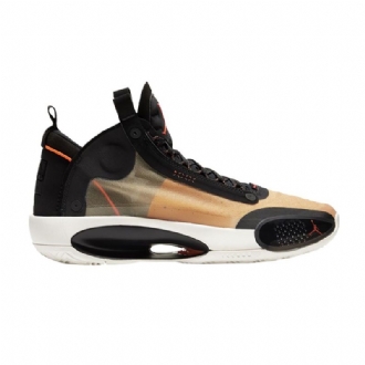 Air Jordan 34 Pf Sort Brun Olivengrøn Orange Sko Herre
