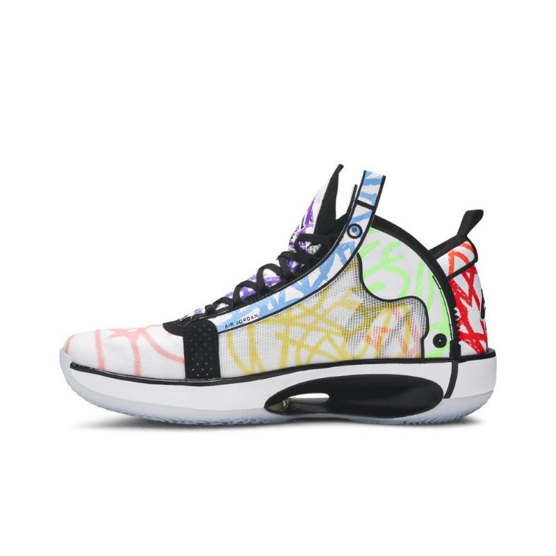 Air Jordan 34 Zion Williamson Hvid Flerfarvede Sko Herre