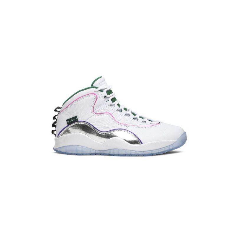 Air Jordan 10 Retro Hvid Sølv Grøn Sko Herre