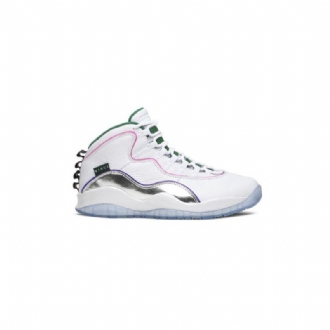 Air Jordan 10 Retro Hvid Sølv Grøn Sko Herre