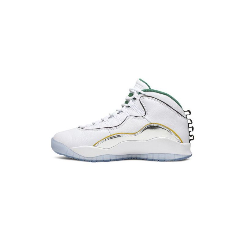 Air Jordan 10 Retro Hvid Sølv Grøn Sko Herre