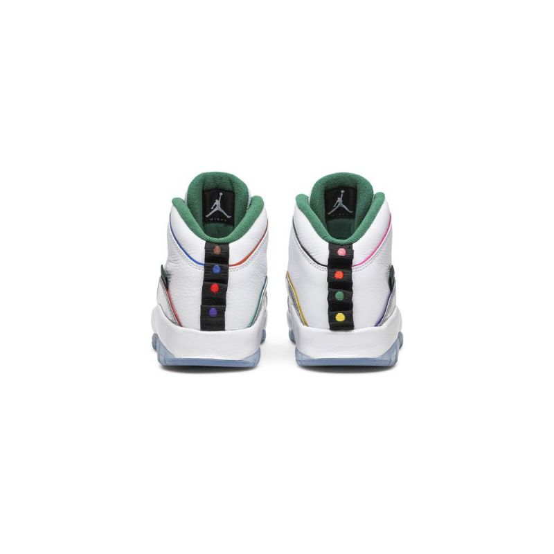 Air Jordan 10 Retro Hvid Sølv Grøn Sko Herre