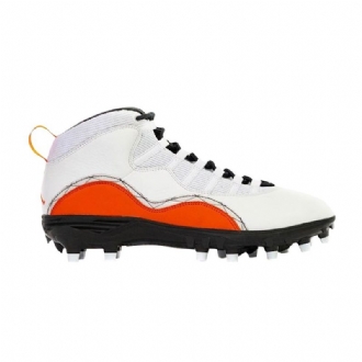 Air Jordan 10 Solefly Retro Cleat Pe Hvid Orange Sort Sko Herre